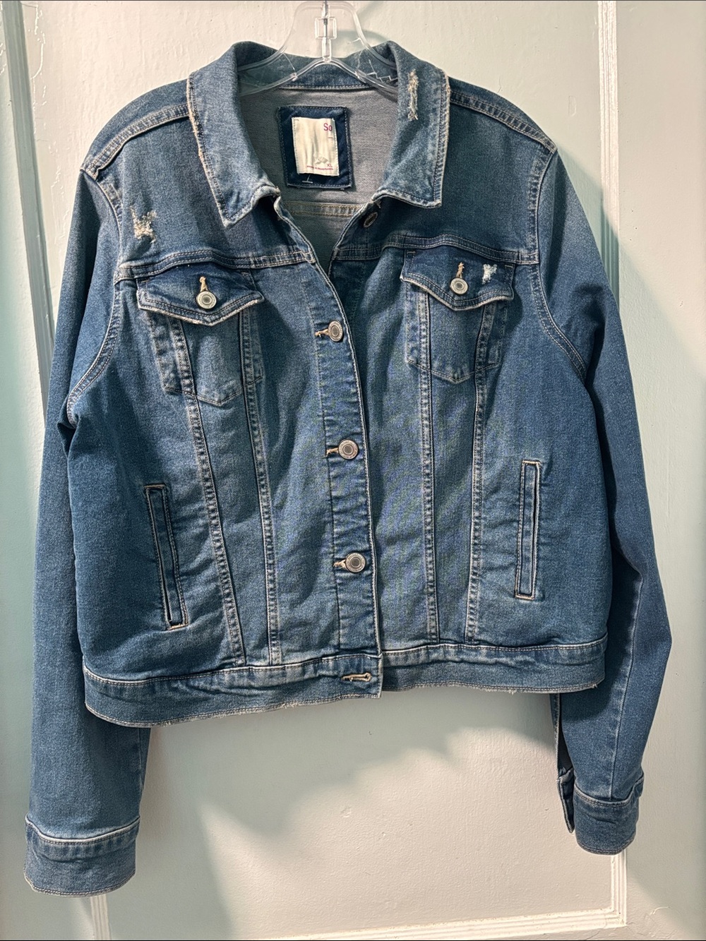 SO Blue Denim Button-Front Jean Jacket